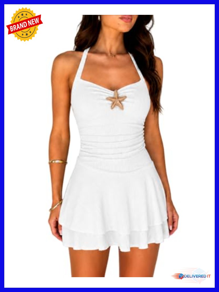 Flowy Mini Sundress With Ruffle Hem - Summer Casual